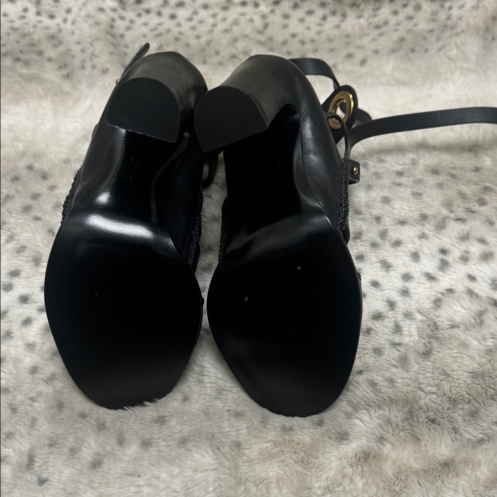 Salvatore Ferragamo Shyla Black Leather Cage Sandals Size 7 NWOB - Picture 5 of 9